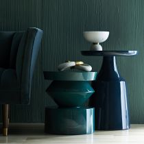 Lacquer Accent Table - Navy