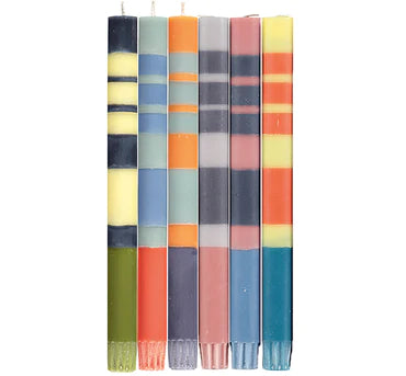 Paquet mixte de bougies écologiques à rayures 10'' H