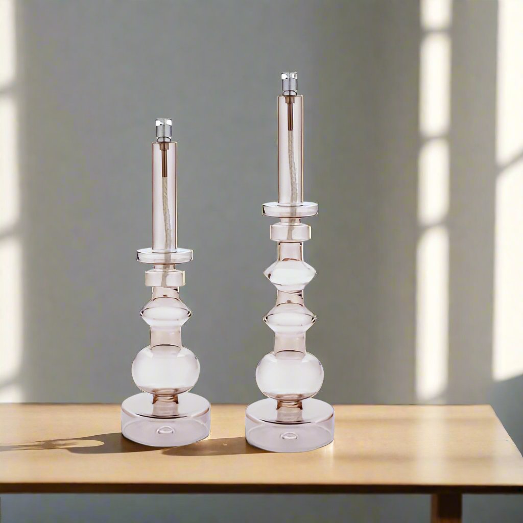 Periglass Oil Lamp Candleholder in Champagne - Medium