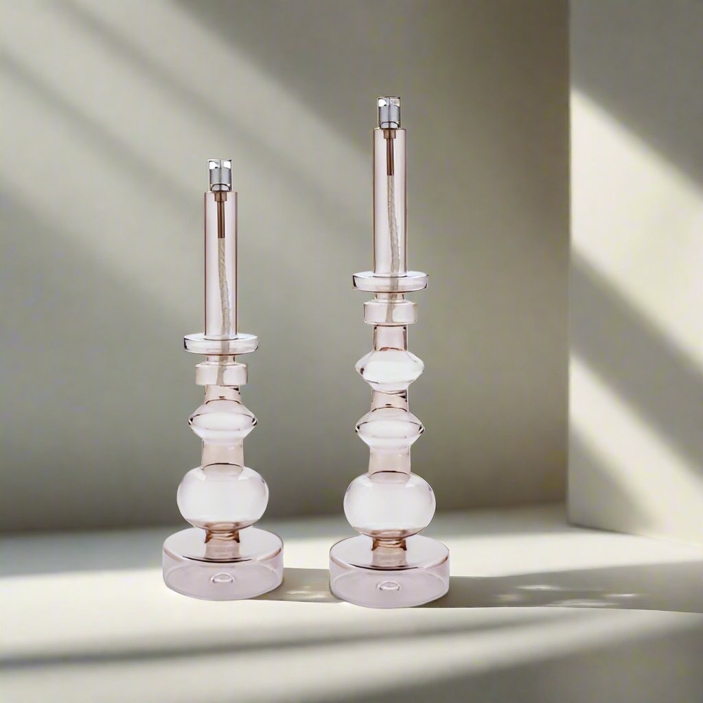 Periglass Oil Lamp Candleholder in Champagne - Large