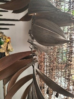 Silver Coconut Pod Wall Hanging Pendant – 71"