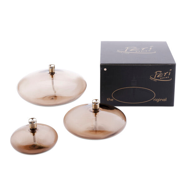 Periglass Oil Lamp Disc Brass in Champagne - Small