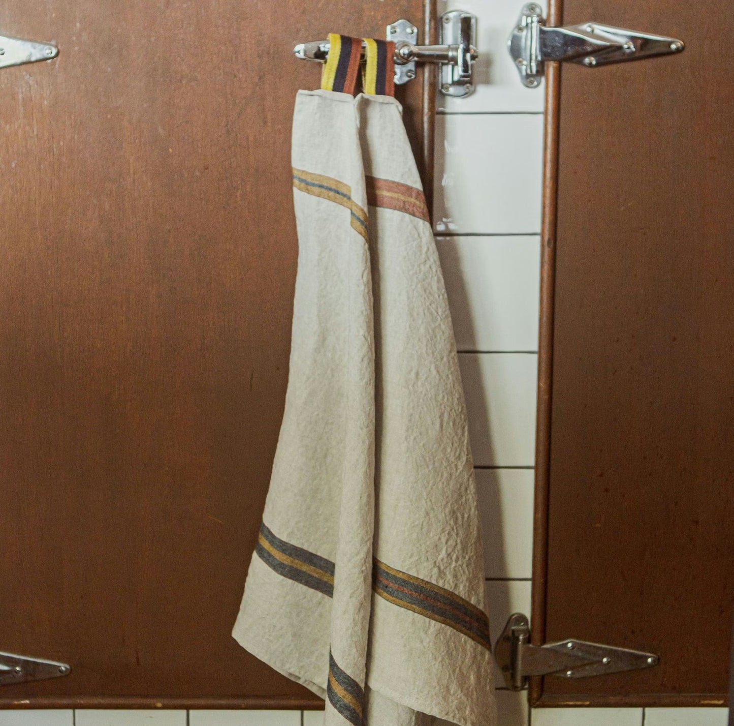 Libeco Dock Teach Towel in Leather Stripe