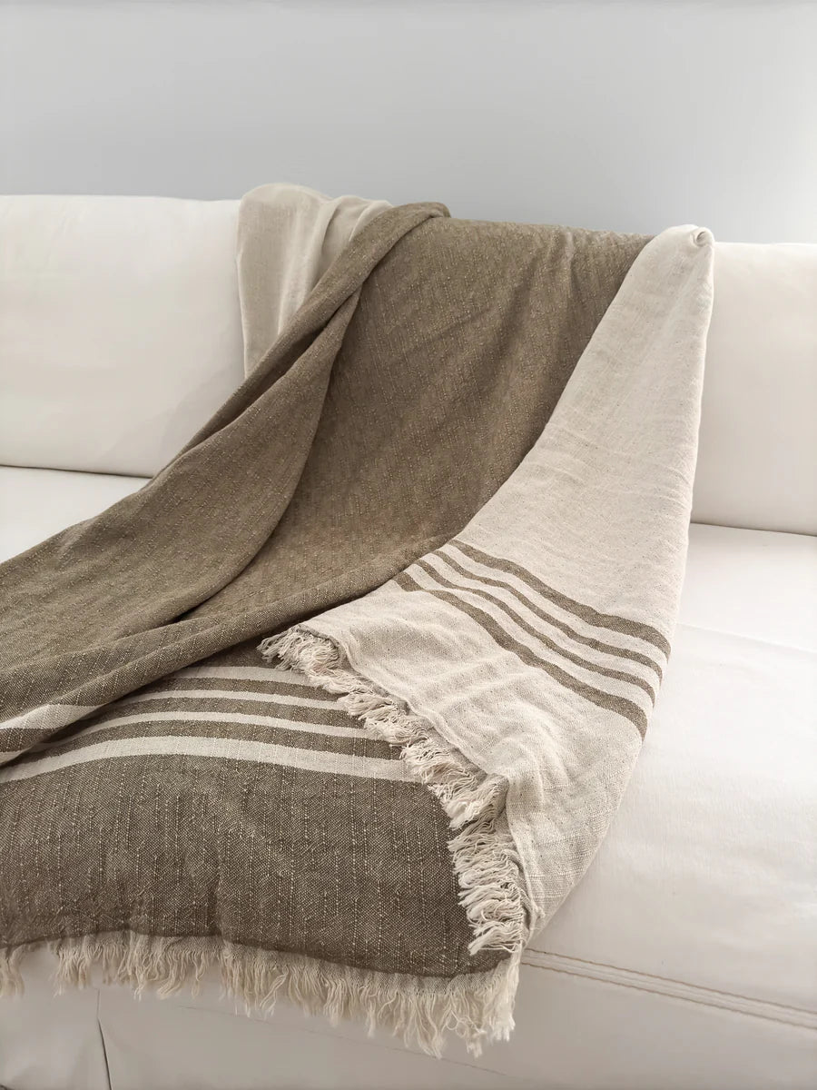 Linen Stripe Throw