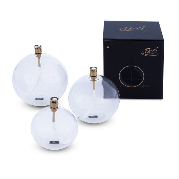Periglass Oil Lamp Round Brass - medium