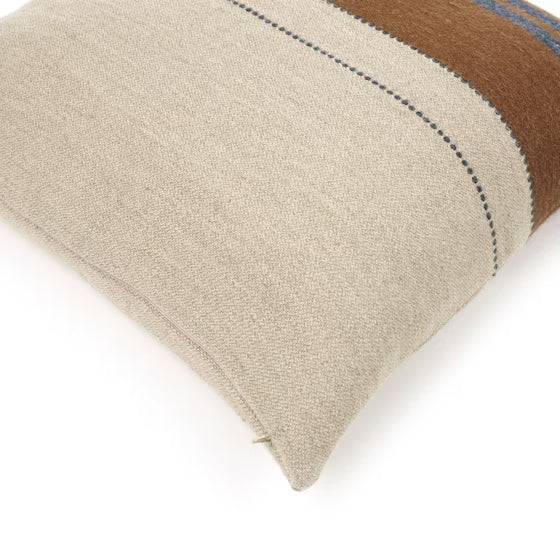 The Highland Stripe Pillow in Smoke 25" x 25"