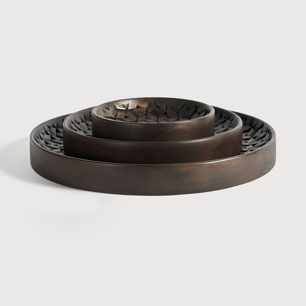 ENSEMBLE DE BOL EN ACAJOU - MARRON FONCÉ