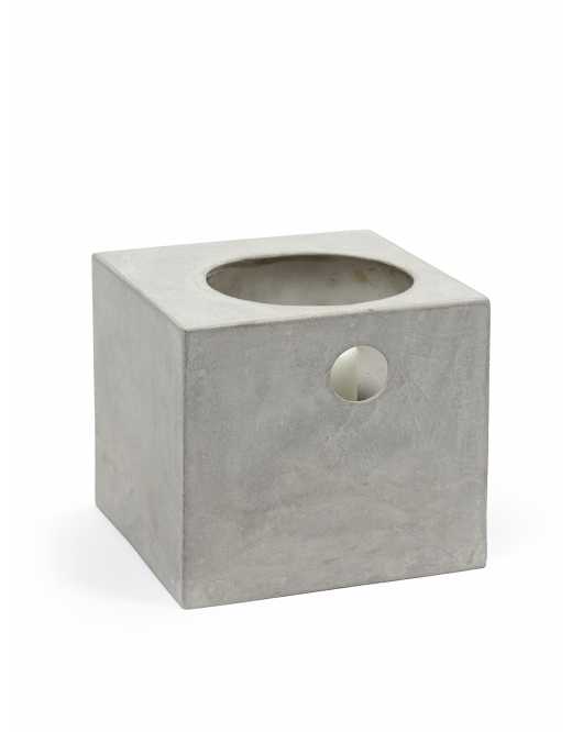 CONCRETE HURRICANE CANDLE HOLDER - 8.25SQ