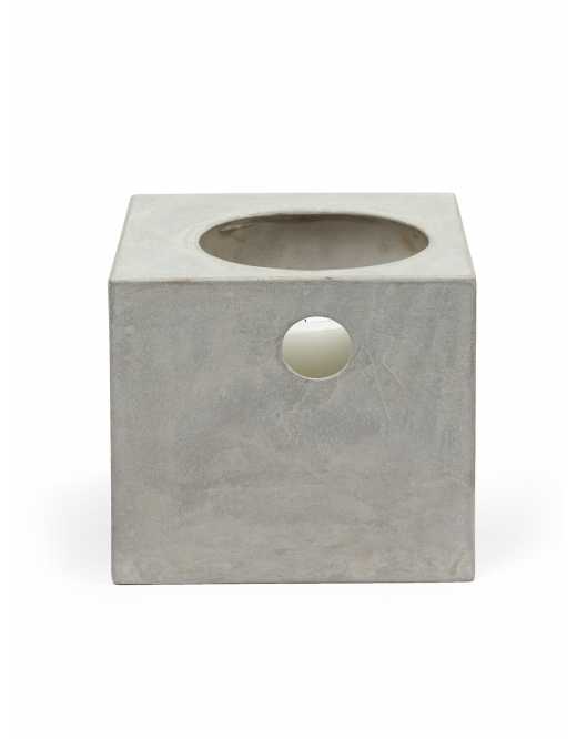 CONCRETE HURRICANE CANDLE HOLDER - 8.25SQ