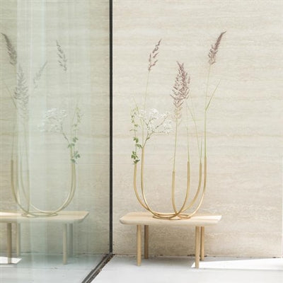 BRASS TUBE VASE - GOLD