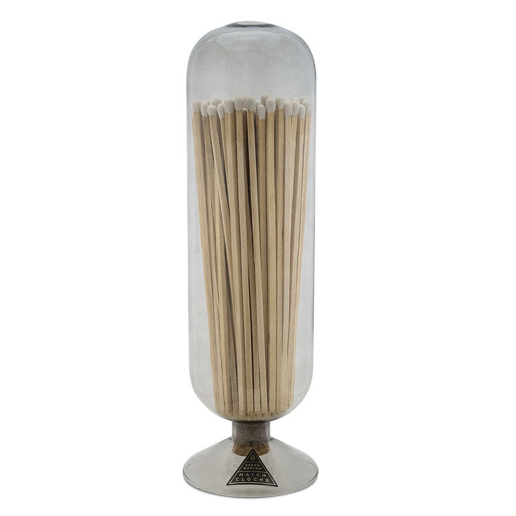 Fireplace Match Cloche - Smoked Glass