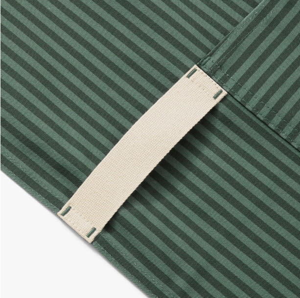 The Essential Apron - Kale Green Stripe