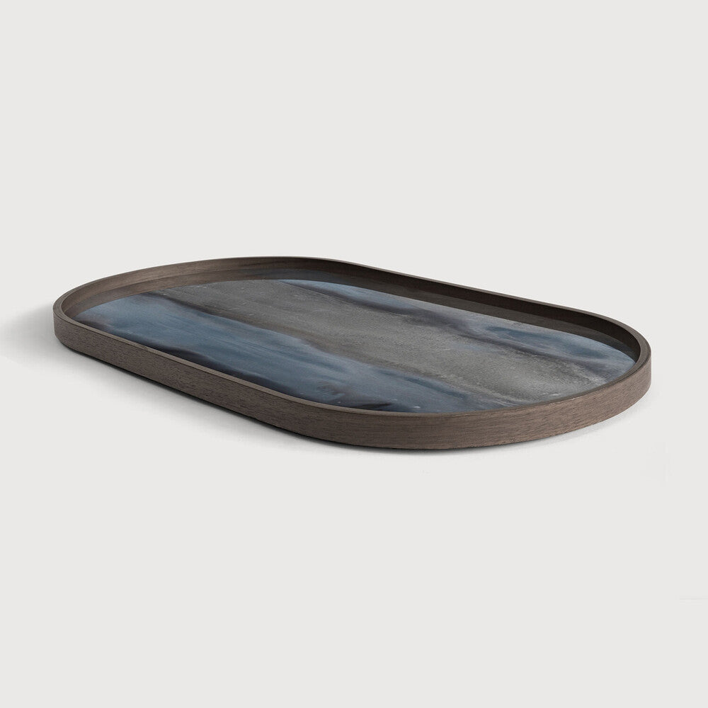 Oblong Organic Glass Tray - Graphite