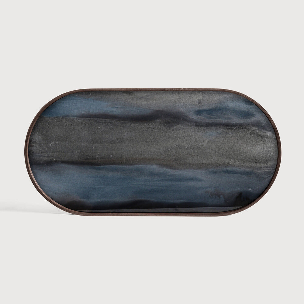 Oblong Organic Glass Tray - Graphite