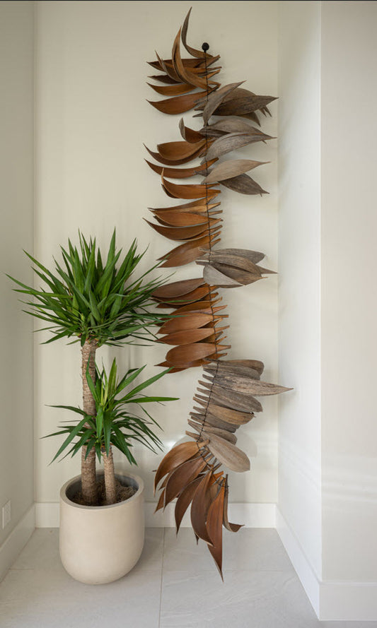 Silver Coconut Pod Wall Hanging Pendant – 71"