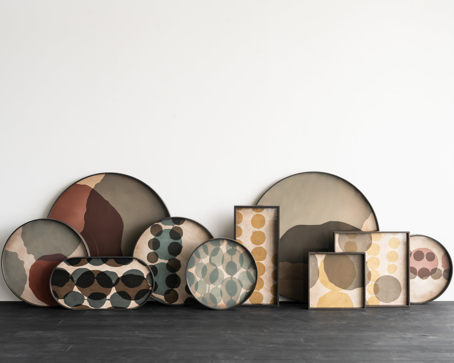 Layered Dots Glass Tray