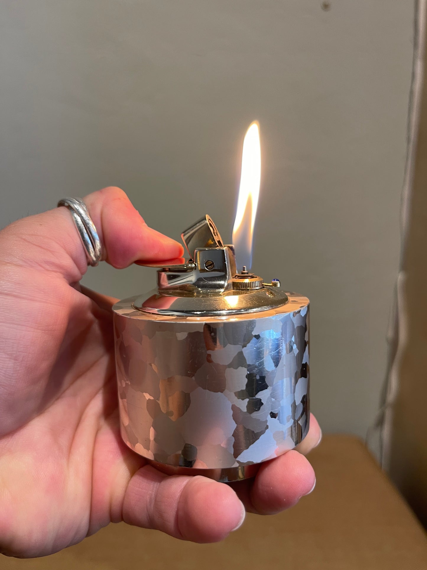Vintage Ronson Varaflame “Luralite” Table Lighter - Gold