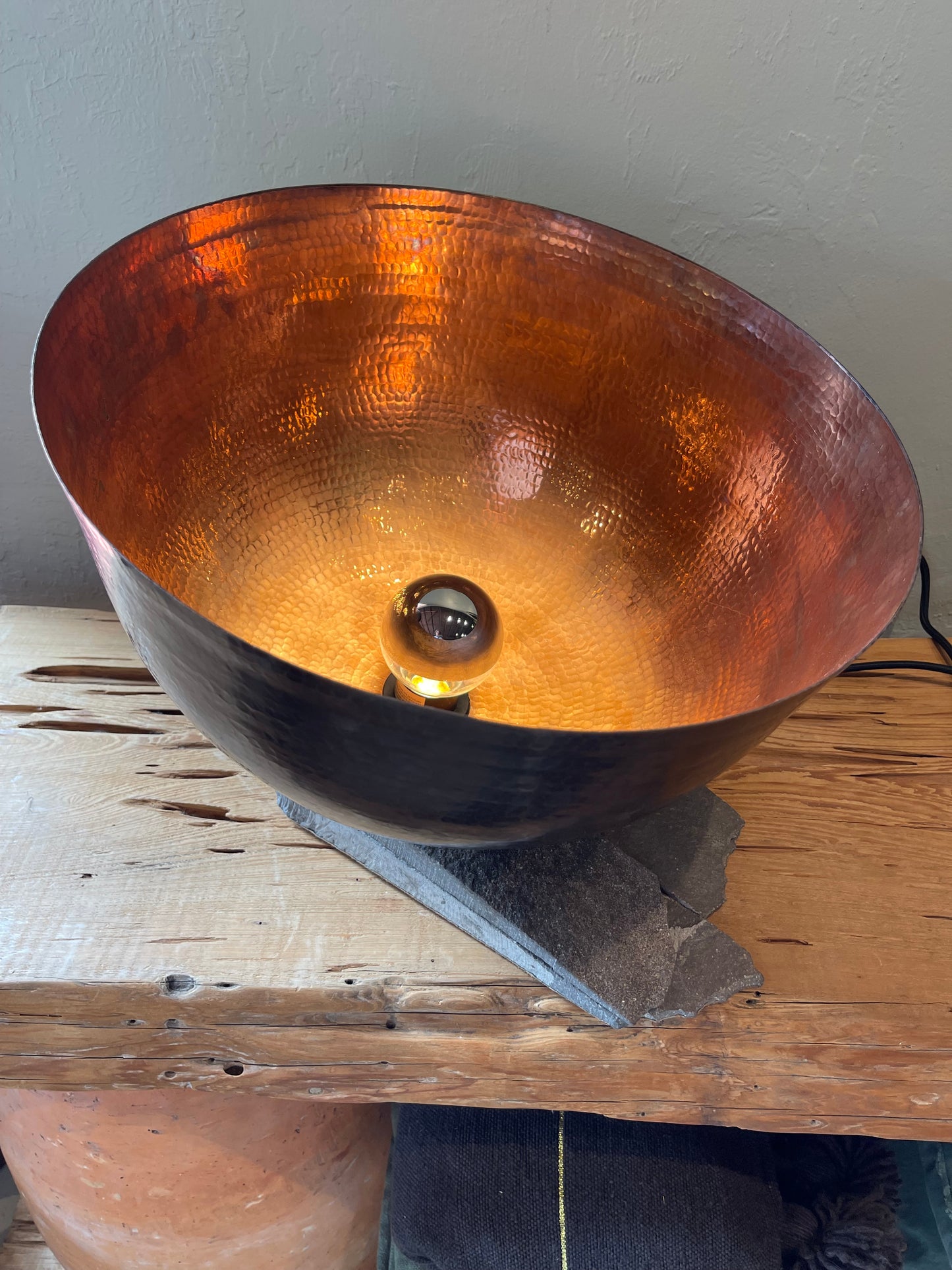 Marta Copper and Slate Lamp - large