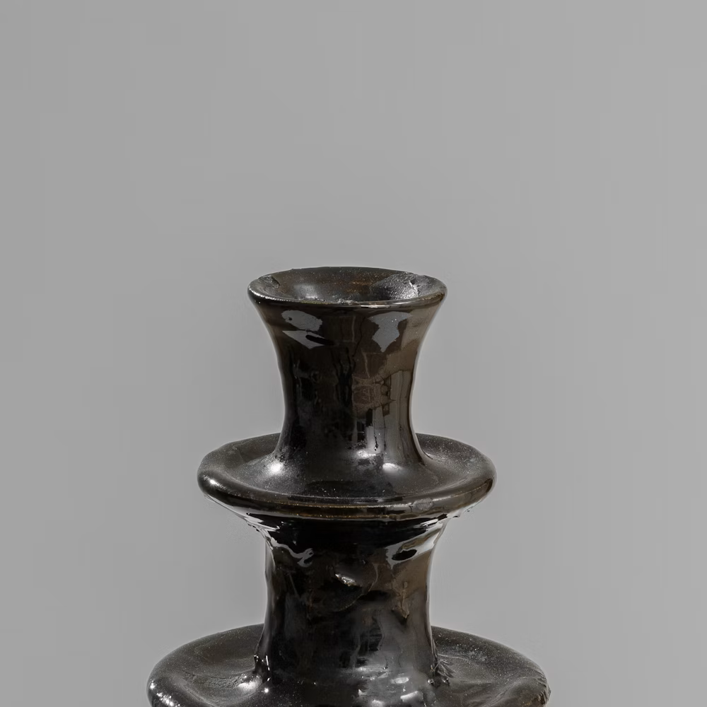 XL Candlestick Black Ceramic