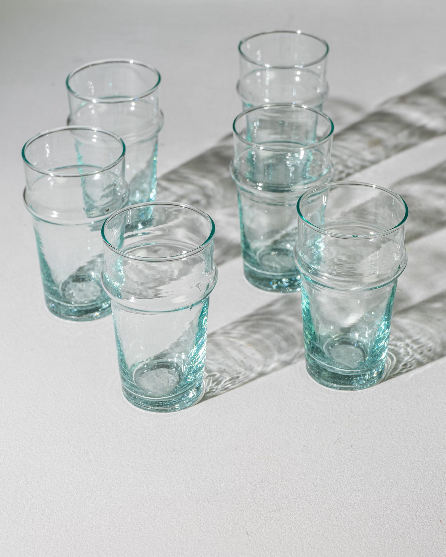 Set of 6 Large Glasses - Light Green