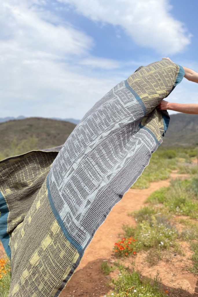 African Jacquard Bogolan Lounge Throw - Peacock