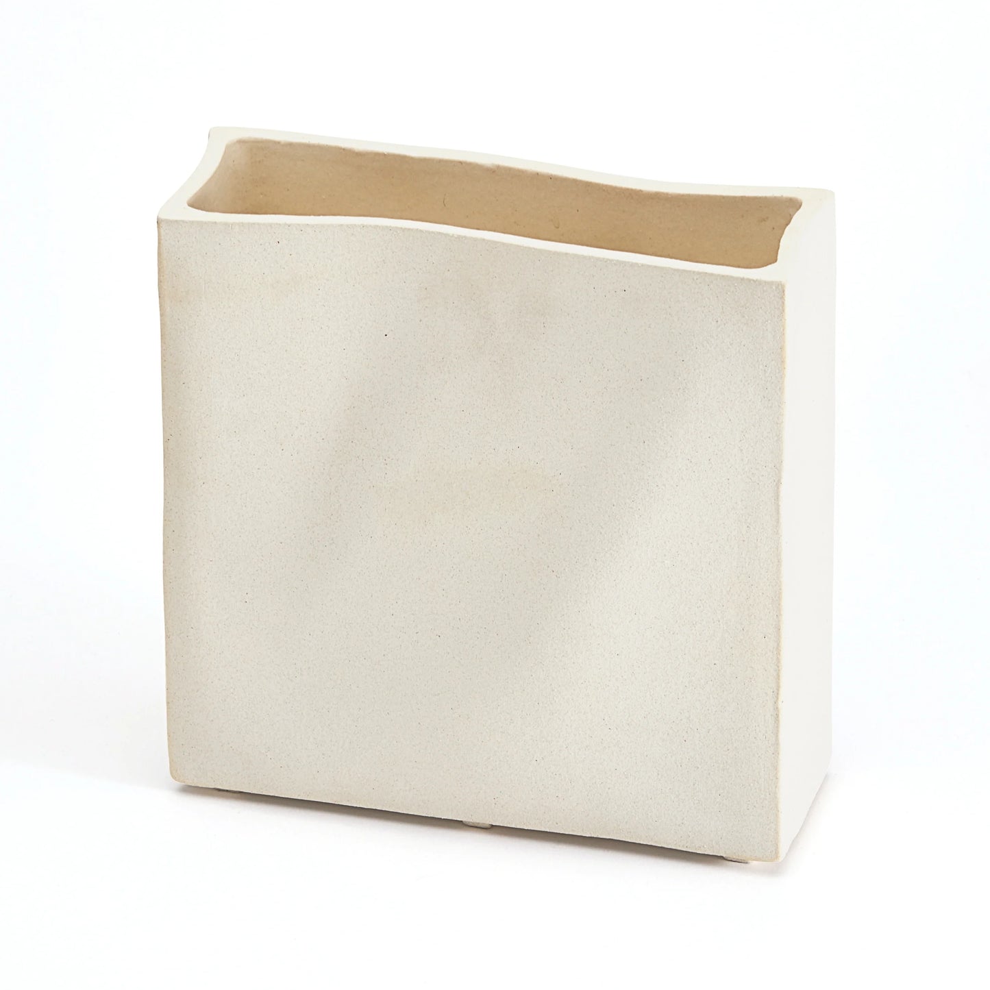 Rue Wide Vase - Raw Blanc