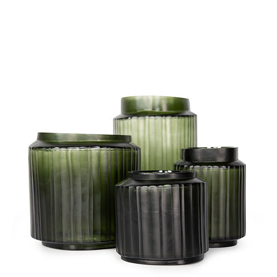 Guaxs Tonda Vase Large in Light and Black Steel Grey