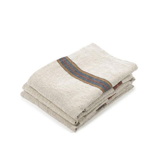 Libeco Dock Teach Towel in Leather Stripe