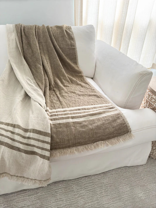 Linen Stripe Throw