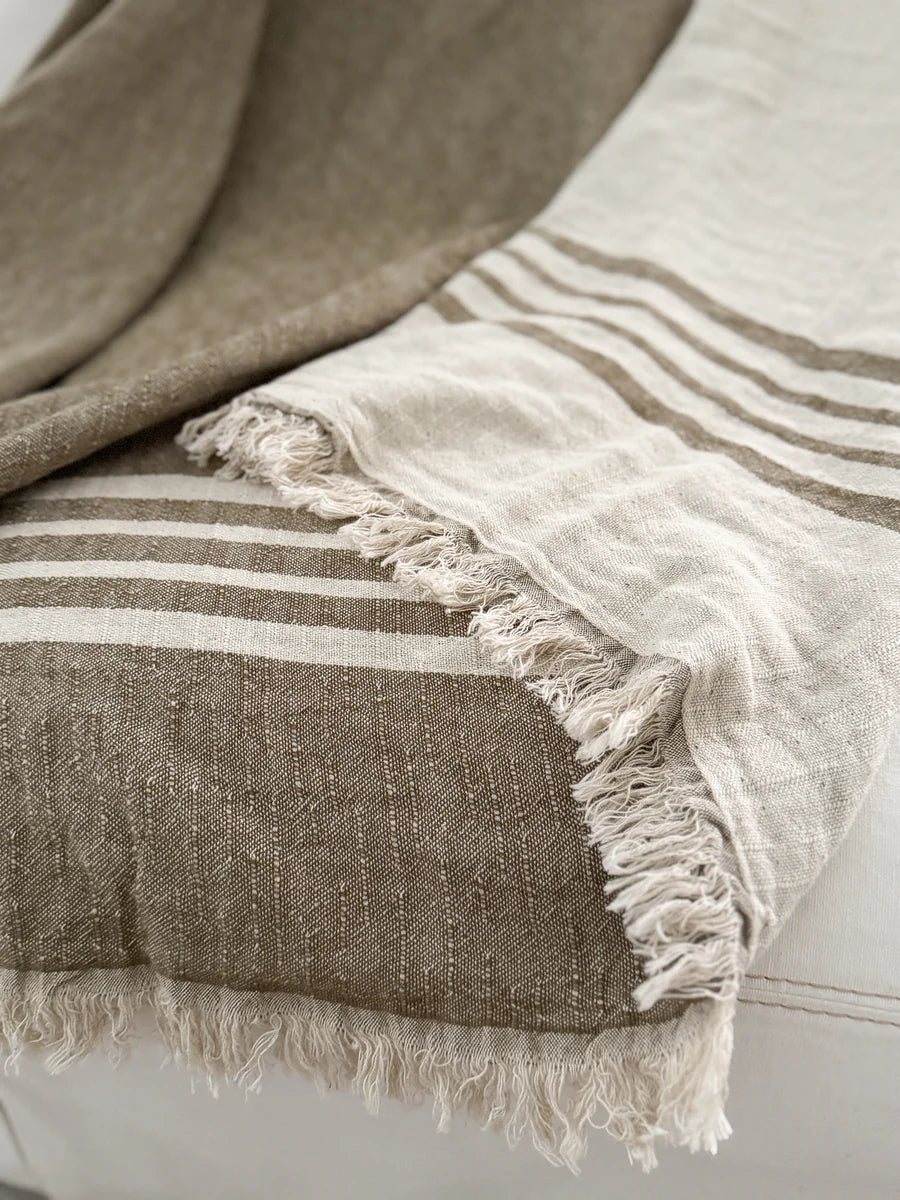 Linen Stripe Throw