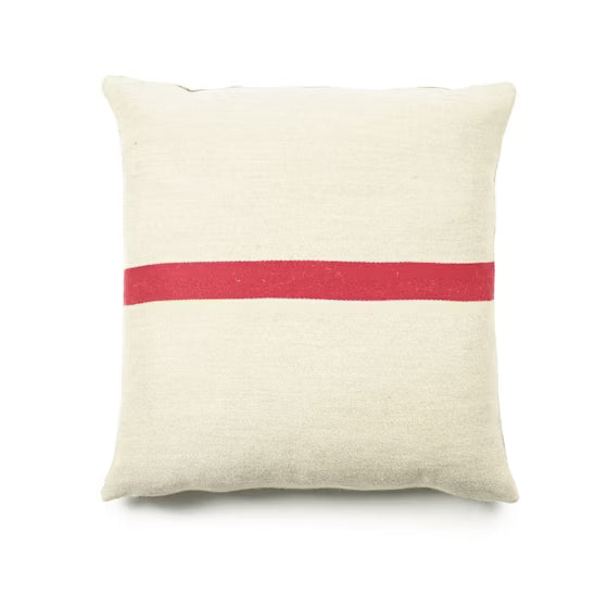 Manitoba Pillow Red Stripe 25" x 25"