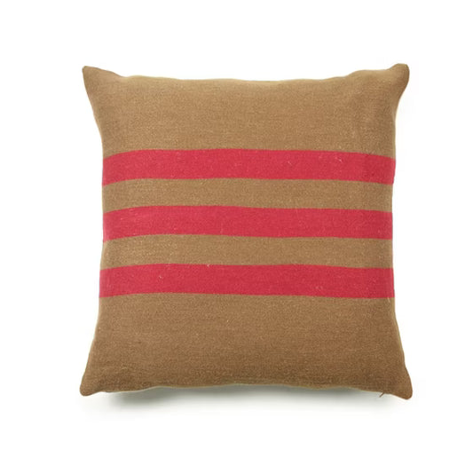 Manitoba Pillow Red Stripe 25" x 25"