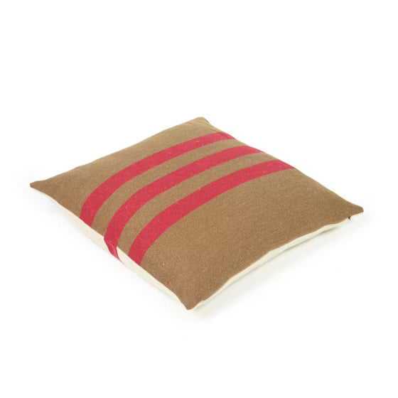 Manitoba Pillow Red Stripe 25" x 25"