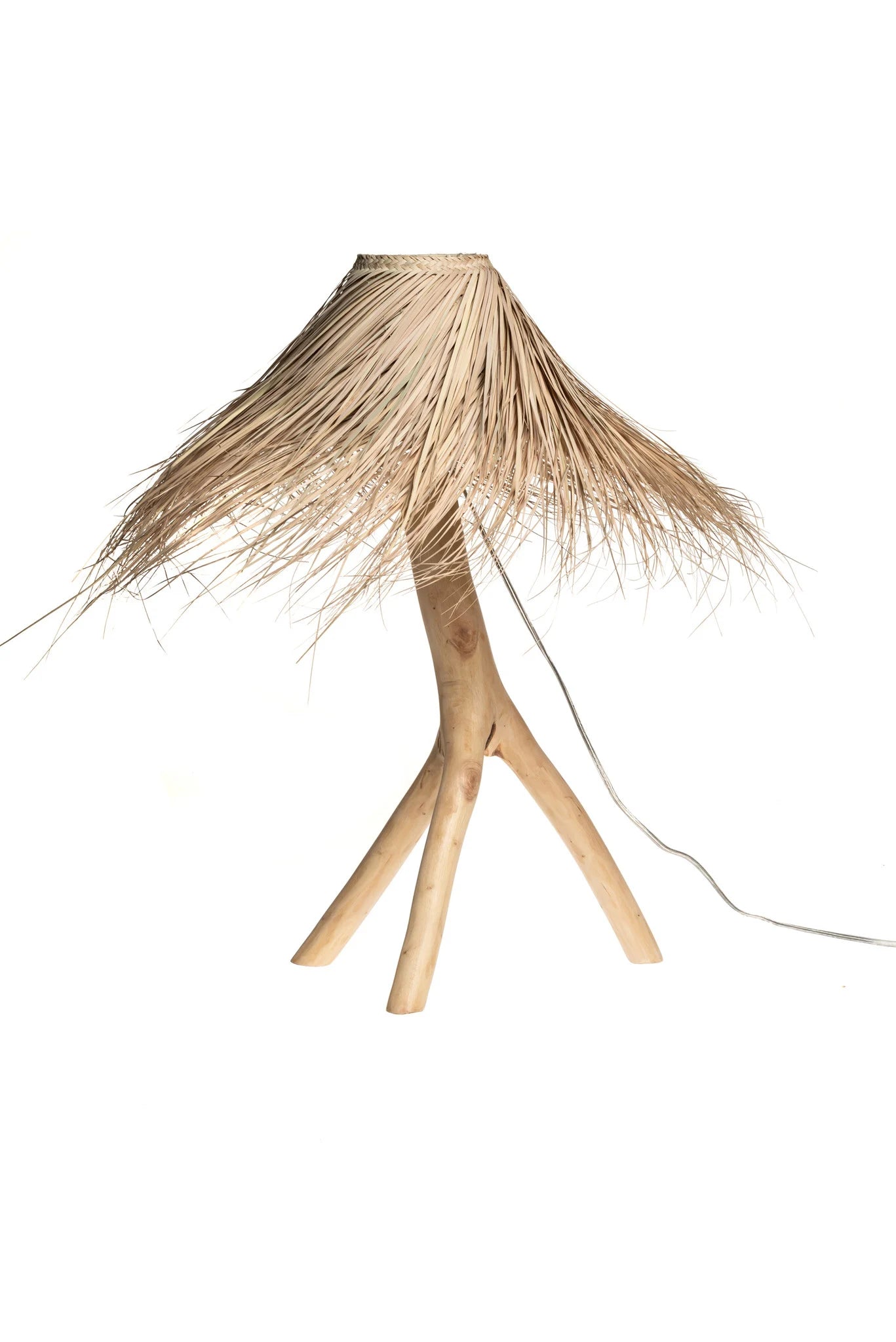 Branch Table Lamp with Palm Fiber Shade - PM Natural