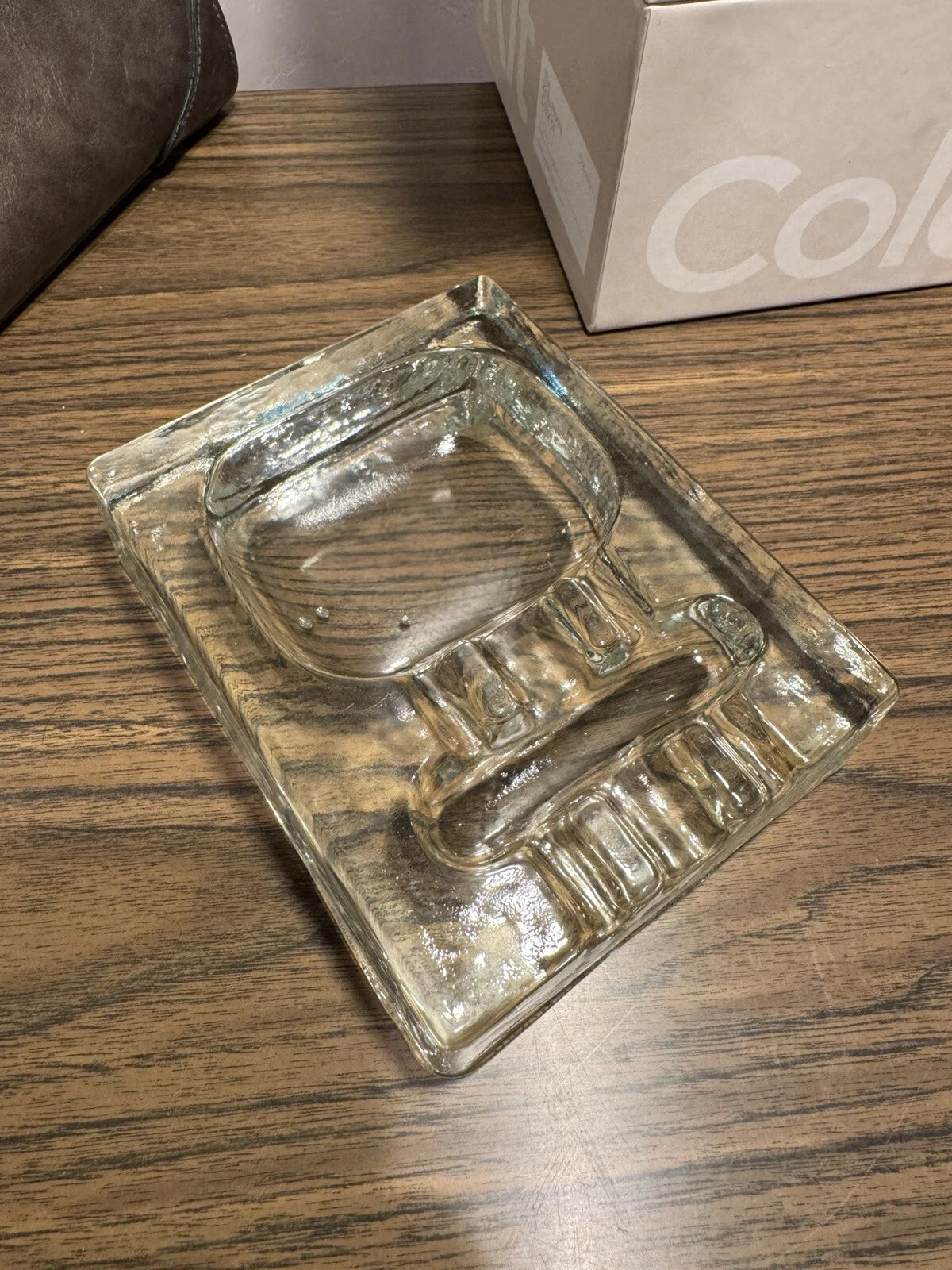 Vintage - 1960's Glass Cigar Pipe Ashtray - Catchall - Thompson Of Tampa logo