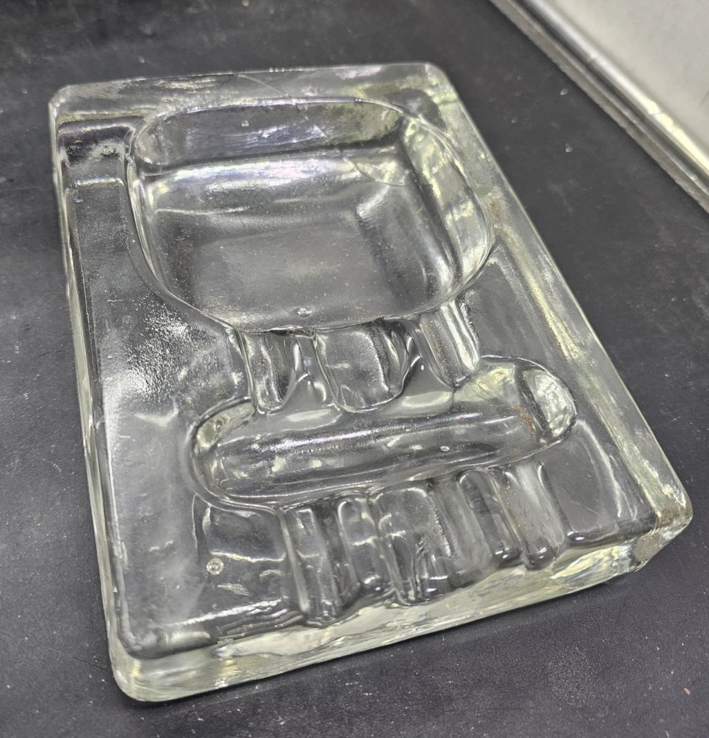 Vintage - 1960's Glass Cigar Pipe Ashtray - Catchall