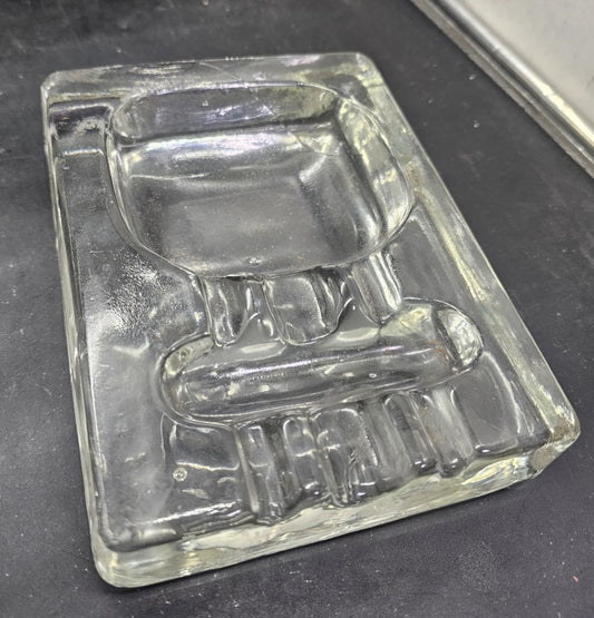 Vintage - 1960's Glass Cigar Pipe Ashtray - Catchall