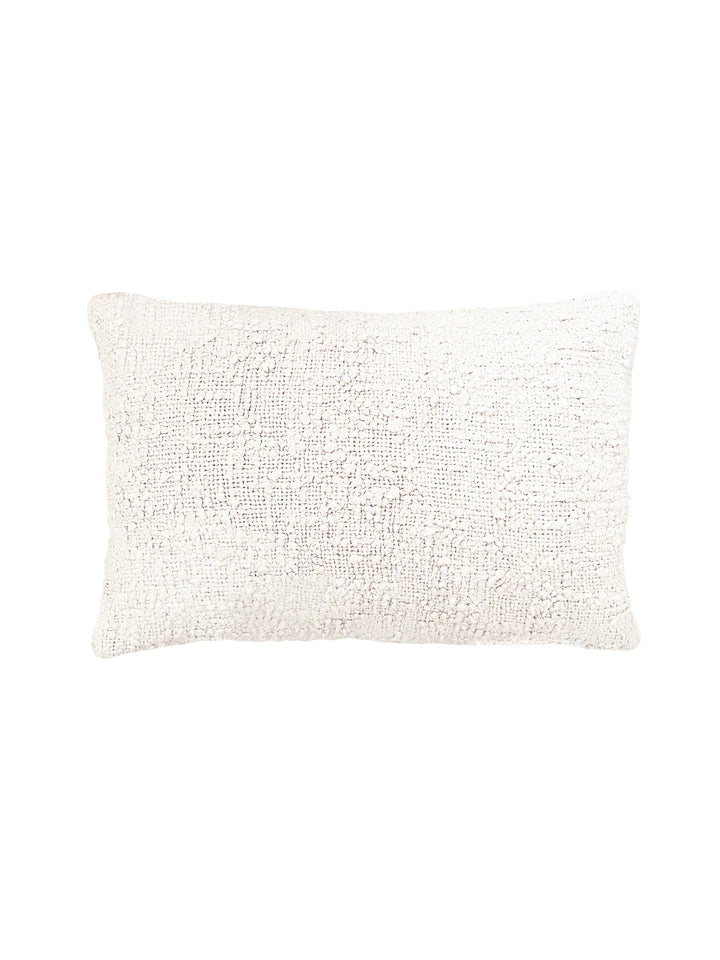 Soft Cozy Cotton Boucle Pillows - Ivory, 14" x 20"