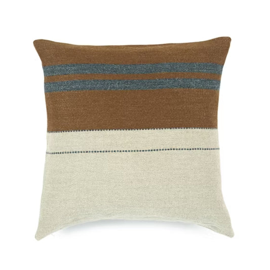 The Highland Stripe Pillow in Smoke 25" x 25"