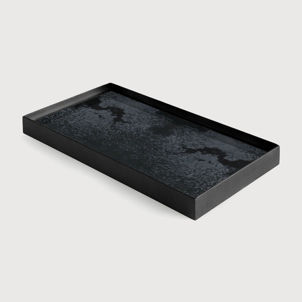 CHARCOAL MIRROR RECTANGLE  TRAY