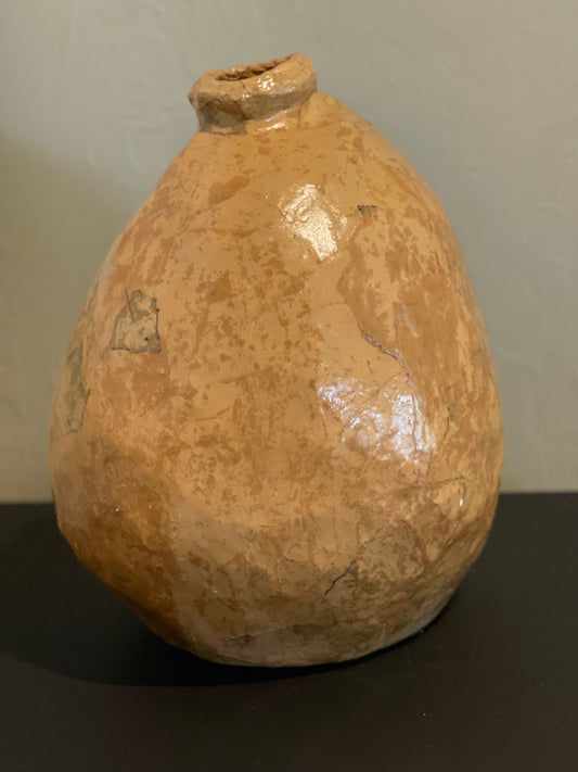 Paper Mâché Vase - Beige